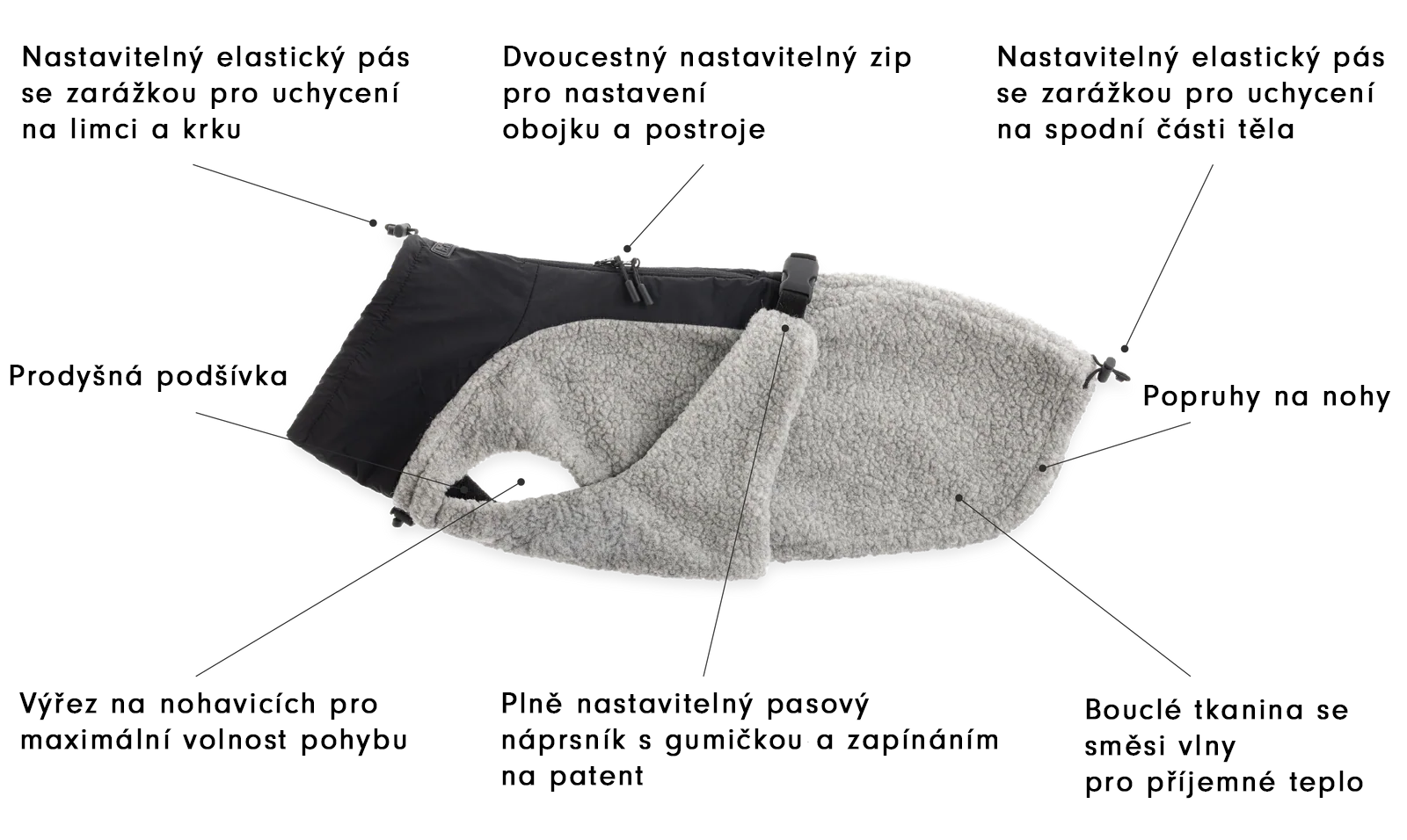 miacara obleček šedý
